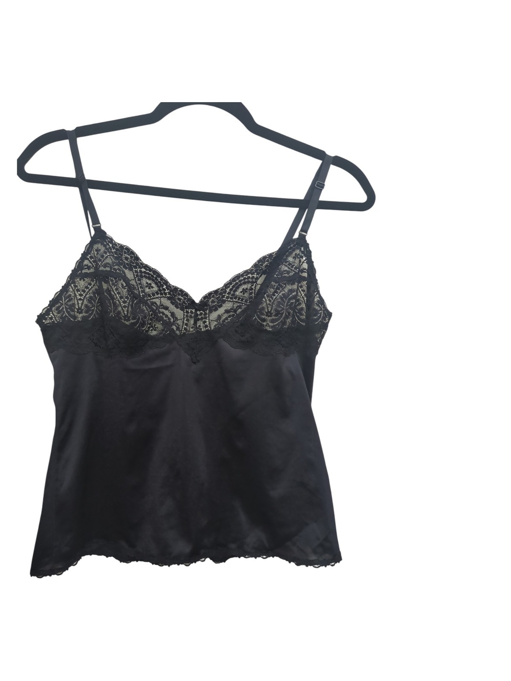 Vintage Vassarette Black Lace Camisole Top Size 34 Coquette Y2K Whimsigoth Fairy
